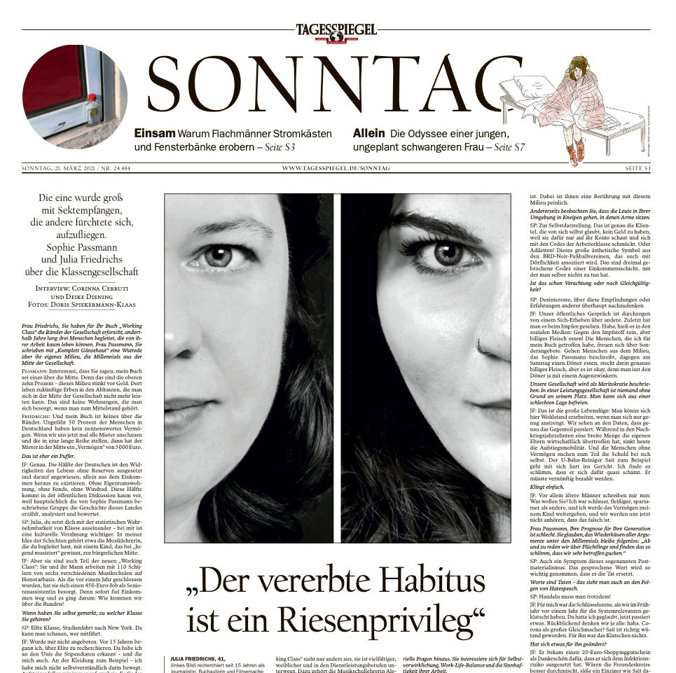 Corinna Cerruti ✊🏿✊🏾✊🏽✊🏼✊🏻 (@corinna_cerruti) on Twitter photo „Meritokratie ist die große Lebenslüge: Man könne sich in Deutschland Wohlstand erarbeiten, wenn man sich nur genug anstrengt. Wir sehen an den Daten, dass genau das Gegenteil passiert“, sagt <a href="/Fried_julia/">Julia Friedrichs</a> im Doppelinterview mit @SophiePassmann, heute im <a href="/Tagesspiegel/">Tagesspiegel</a>-Sonntag. „Meritokratie ist die große Lebenslüge: Man könne sich in Deutschland Wohlstand erarbeiten, wenn man sich nur genug anstrengt. Wir sehen an den Daten, dass genau das Gegenteil passiert“, sagt <a href="/Fried_julia/">Julia Friedrichs</a> im Doppelinterview mit @SophiePassmann, heute im <a href="/Tagesspiegel/">Tagesspiegel</a>-Sonntag.