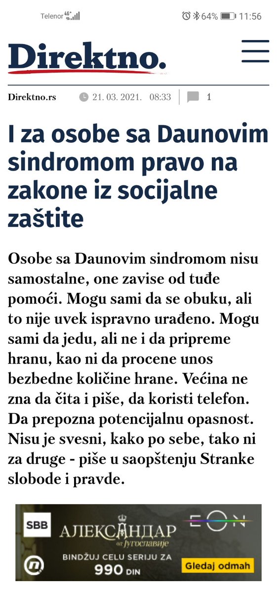 Ovakvo pisanje o osobama sa Daunovim sindromom je za svaku osudu!! <a href="/SlobodaIPravda/">Stranka slobode i pravde</a> Ovako mogu da pišu i govore o njima samo oni koji su totalno neobavesteni.. drugi pogled je link ispod youtu.be/dvqD9r4xG4c pic.x.com/D5dx4qrd8M