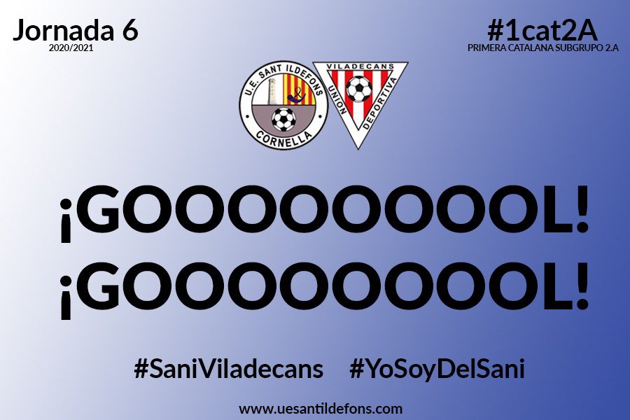 24’ | ¡GOOOOOOOL, GOOOOOOOL, GOOOOOOOL, GOOOOOOOL, GOOOOOOOL! Marca @yerayfe13710743 el segundo! (2-1). 

#SaniViladecans