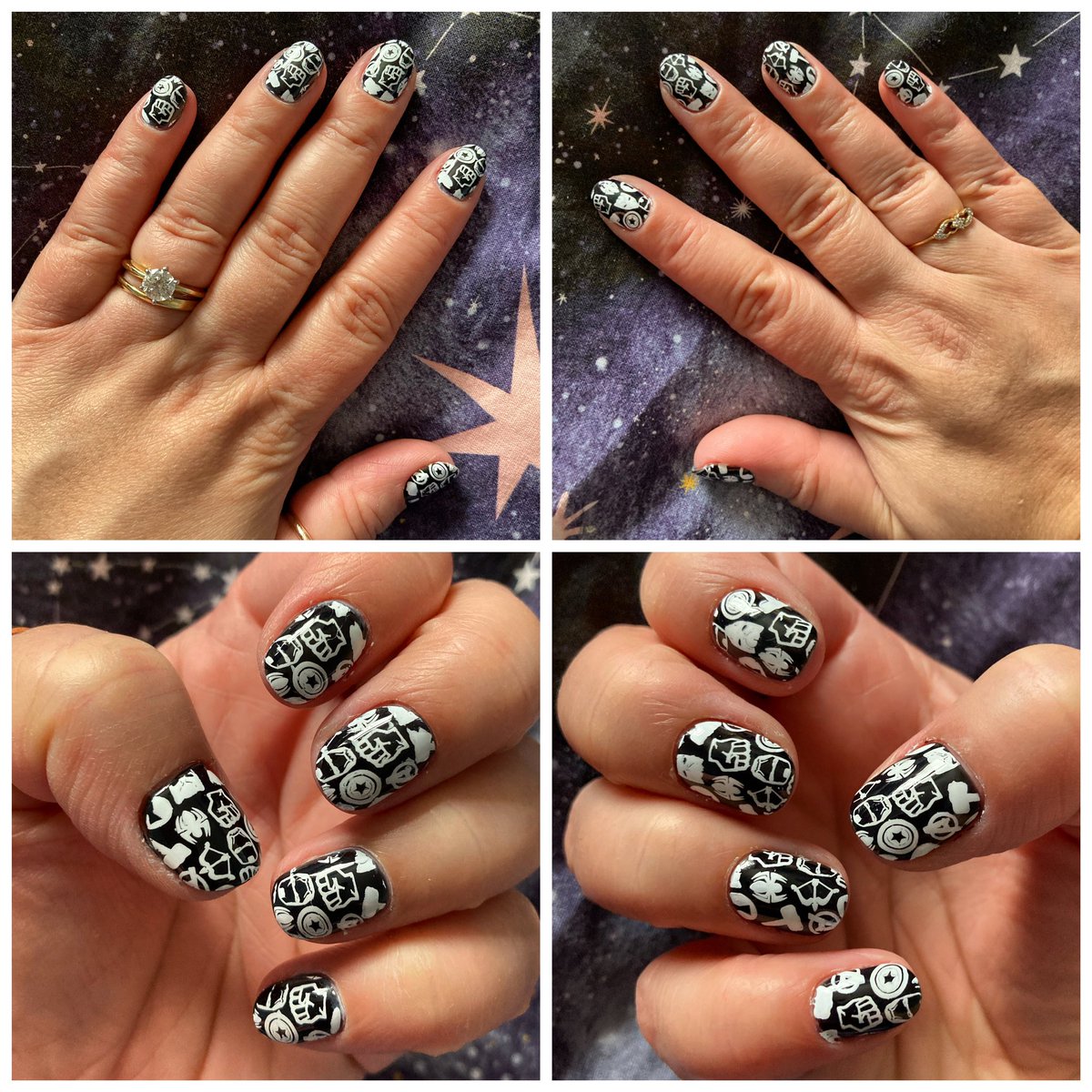 FunSizeSuze's tweet photo. REACT study COVID test done and collected, and nails done too. #LazySunday #MCUnails #NailChat #NailArt #MarvelNails #marvel #mcu https://t.co/56N0YRsYvQ