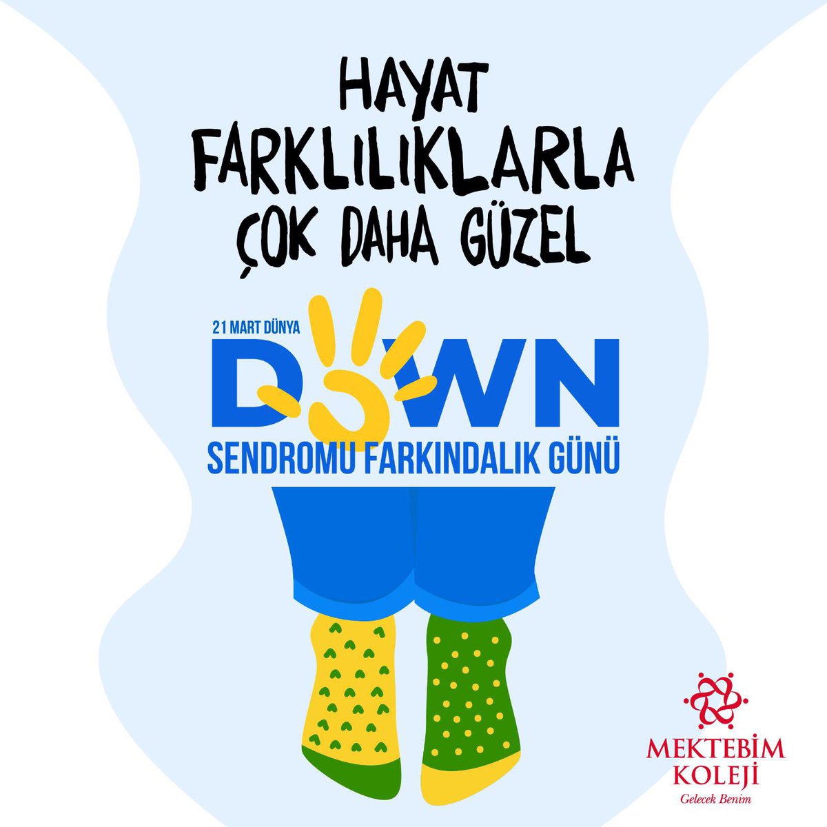 Hayat farklılıklarla çok daha güzel.

21 Mart Down Sendromu Farkındalık Günü

#mektebim