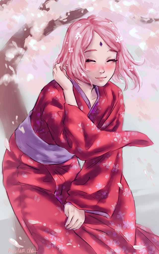 Beautiful cherry blossoms🌸
#SakuraWeek2021 #cantstopdrawingnarutofanart #sasusaku