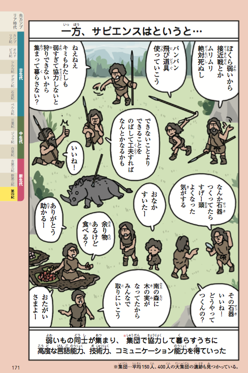 そういう批判もあるだろうと、自分が担当した漫画のサページには、サピエンスの章で女も石槍持ってるように描いたつもりだったんだけど、エレクトスとかハビリスの章にも槍持ってる女性を入れれば良かったと思う。
#激ヨワ人類史
https://t.co/vsnVBLFEha