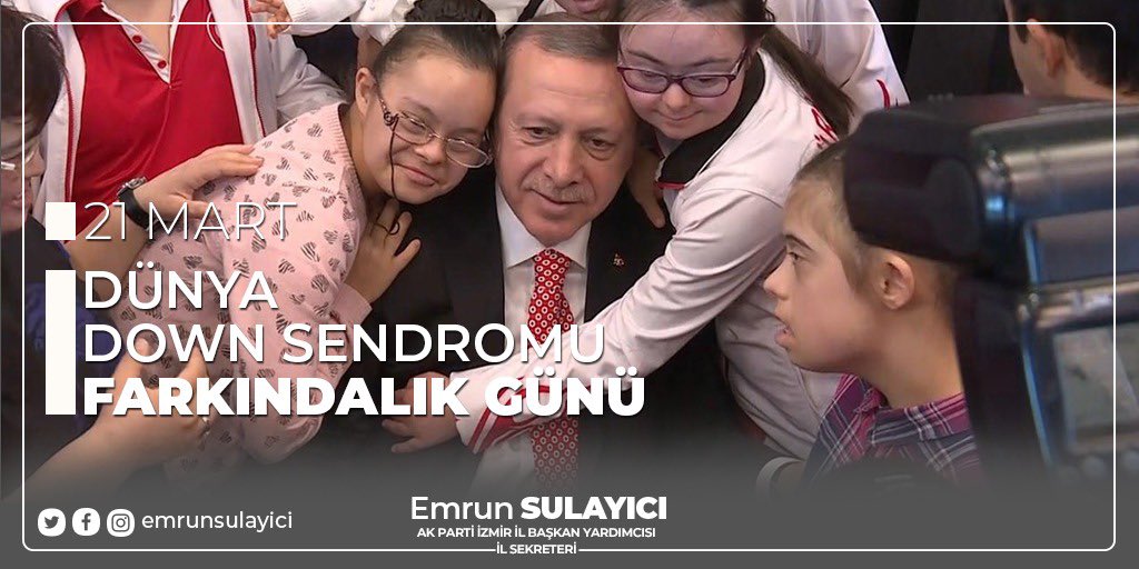 EmrunSULAYICI's tweet photo. Onlar bizim hem canımız, hem ciğerimiz, hem Allah’ın bir lütfu; hem de emanetimiz.
21 Mart Dünya #DownSendromu Farkındalık Günü Kutlu Olsun.

#21Martdownsendromufarkindalikgunu
#ErdoğanınYanındayız https://t.co/hWM8f8tsAn