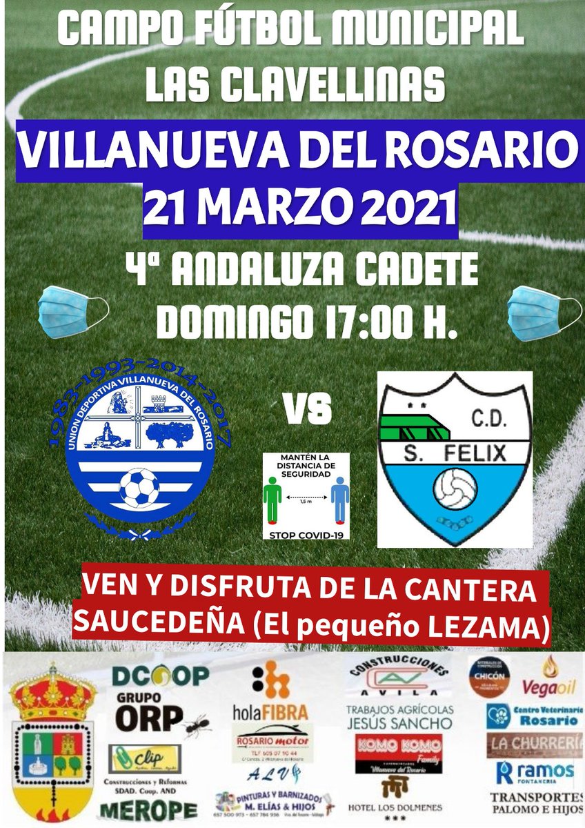 🏟️ MATCH DAY | Esta tarde cerrará el fin de semana futbolístico el equipo cadete. Los de Melero se enfrentarán al CD San Félix a partir de las cinco de la tarde.