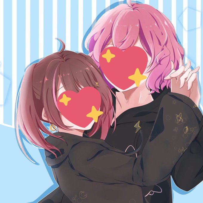 顔隠しのtwitterイラスト検索結果