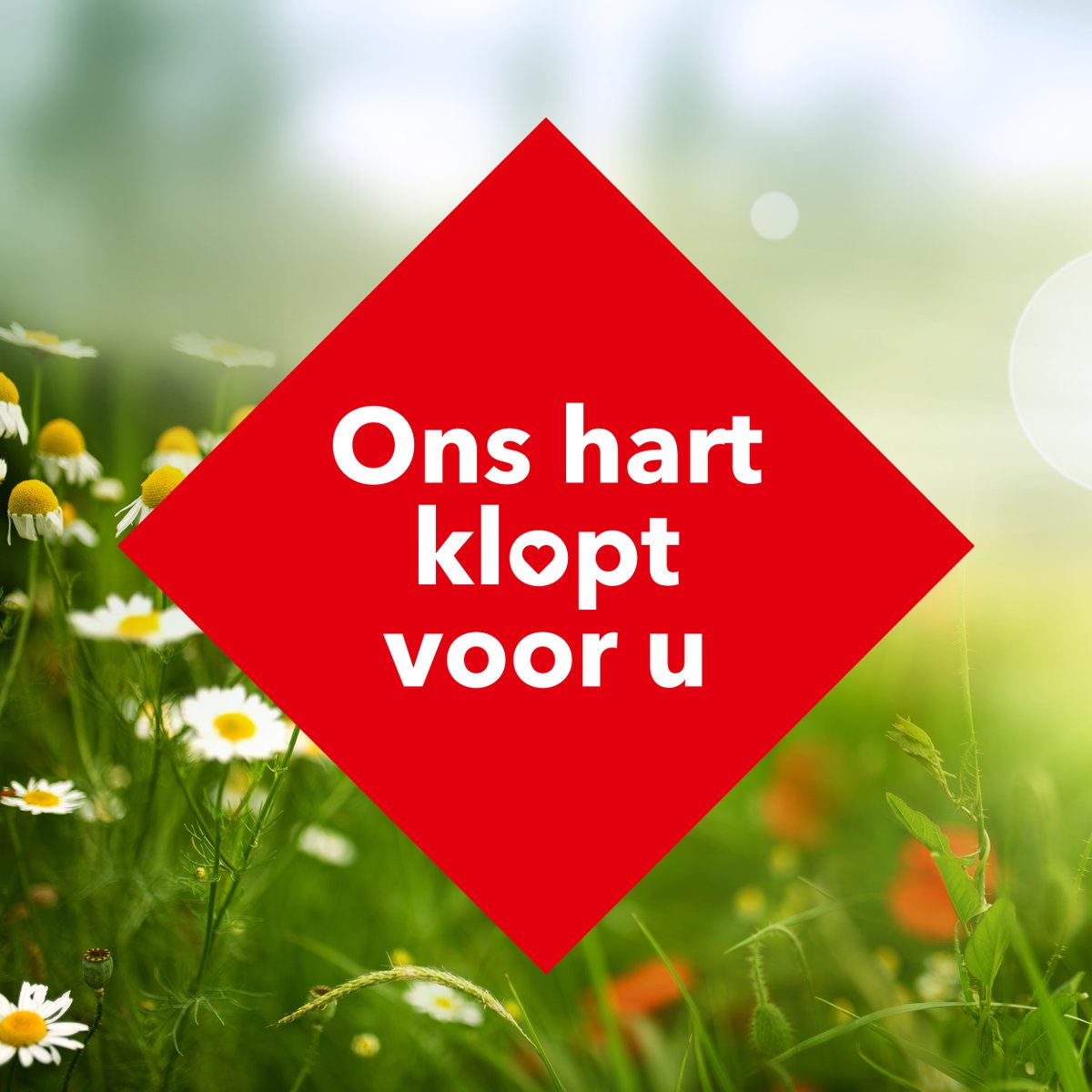 Op deze 1ste lentedag wensen we alle zorgverleners frisse zuurstof en energie toe, want ons hart klopt voor u. 
Trouwens, onze ‘Ons hart klopt voor u’ campagne komt opnieuw op de radio. Oren gespitst! bit.ly/31093qv