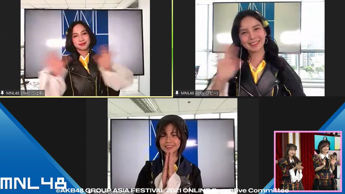 [#MNL48 on AKB48 Group Asia Festival 2021 Online Press Conference]

Join the TP party MNLoves! *blue heart emoji*

48GROUP ASIAFEST PRESSCON
MNL48 WORLD EVENT
#MNL48AsiaFestival2021