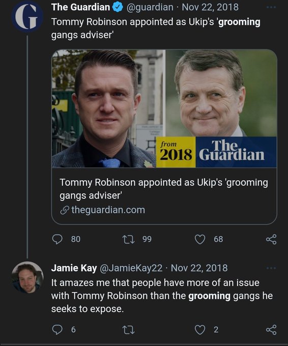 And you were definitely supporting racists…TOMMY ROBINSON, seriously Jamie?Even in 2018 the world knew he was a fash.Who stands up for a fash?