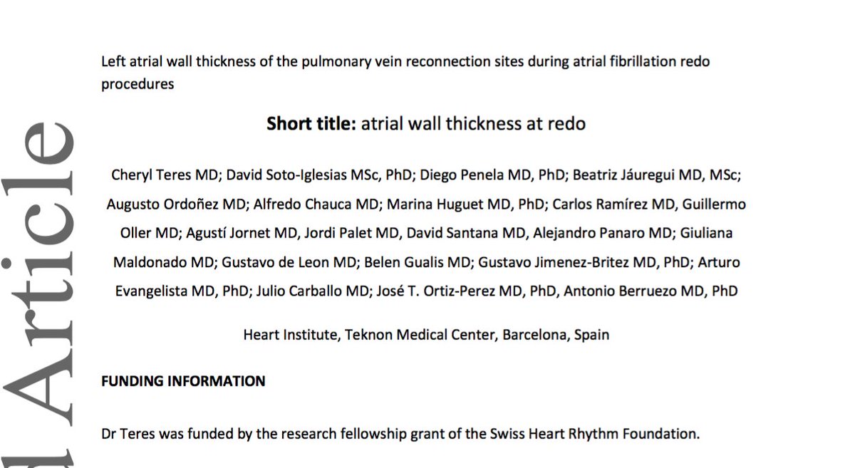 DrAntonioBerruezo (@drberruezo) on Twitter photo Available online in PACE journal from yesterday.
Integrating the 3D-LAWT (Left Atrial Wall Thickness) map into the navigation system allows a direct periprocedural estimation of the WT at
any point of the LA.
Congrats Cheryl and Teaml!!!
#EPeeps <a href="/Clinica_Teknon/">Centro Médico Teknon</a> Available online in PACE journal from yesterday.
Integrating the 3D-LAWT (Left Atrial Wall Thickness) map into the navigation system allows a direct periprocedural estimation of the WT at
any point of the LA.
Congrats Cheryl and Teaml!!!
#EPeeps <a href="/Clinica_Teknon/">Centro Médico Teknon</a>