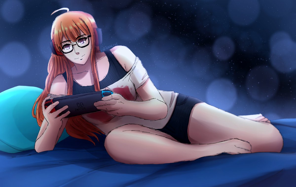 day 6 of #P5girlsweek!

futaba spending a night relaxing by playing some games on the switch! i wonder what she's playing 🤔

#Persona5 #P5