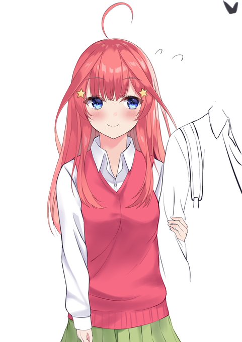 ほめてれさんがTwitterに投稿した中野五月(五等分の花嫁)のイラスト。