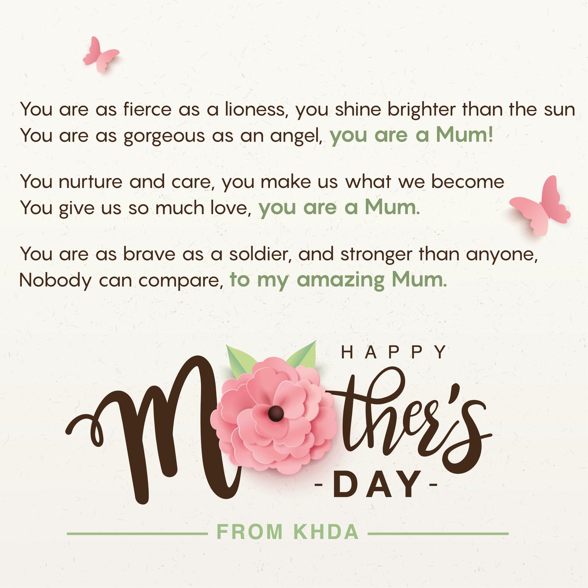 Happy Mother’s Day from all of us at KHDA ❤️❤️