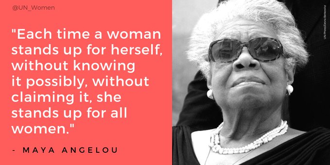 UN Women (@un_women) on Twitter photo The span of my hips,
The stride of my step,
The curl of my lips.
I'm a woman
Phenomenally.
- <a href="/DrMayaAngelou/">Maya Angelou</a>, whose words always inspire us in our fight for equal rights. #WorldPoetryDay The span of my hips,
The stride of my step,
The curl of my lips.
I'm a woman
Phenomenally.
- <a href="/DrMayaAngelou/">Maya Angelou</a>, whose words always inspire us in our fight for equal rights. #WorldPoetryDay