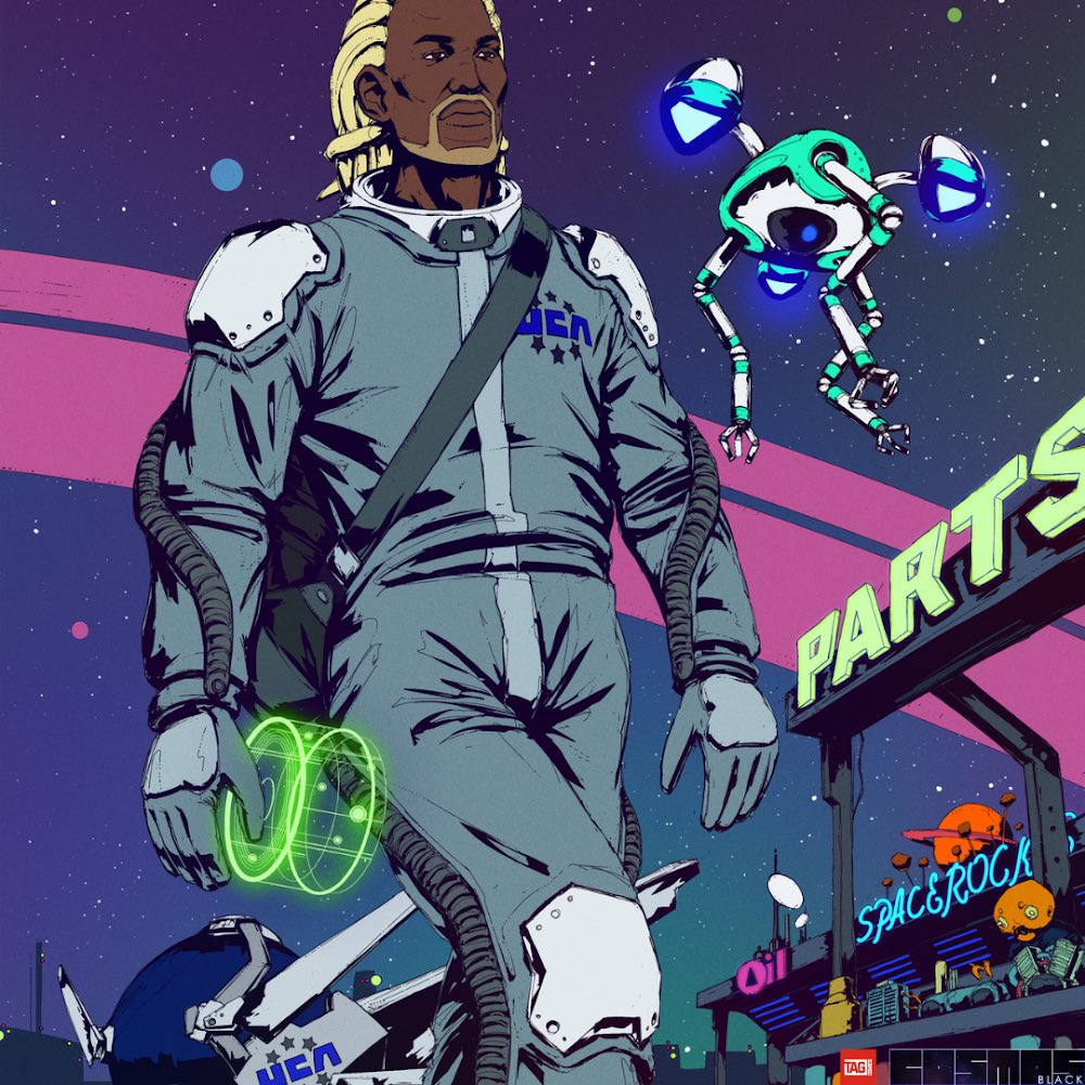 RealTagComics's tweet photo. “One day, we will fly so far away from our sun that we will be unable to find our way back home” - Professor Makinde. COSMOS BLACK 

Lead artist: @rustam_ha 

#tagcomics #cosmosblack https://t.co/B0ZtXmfGpe