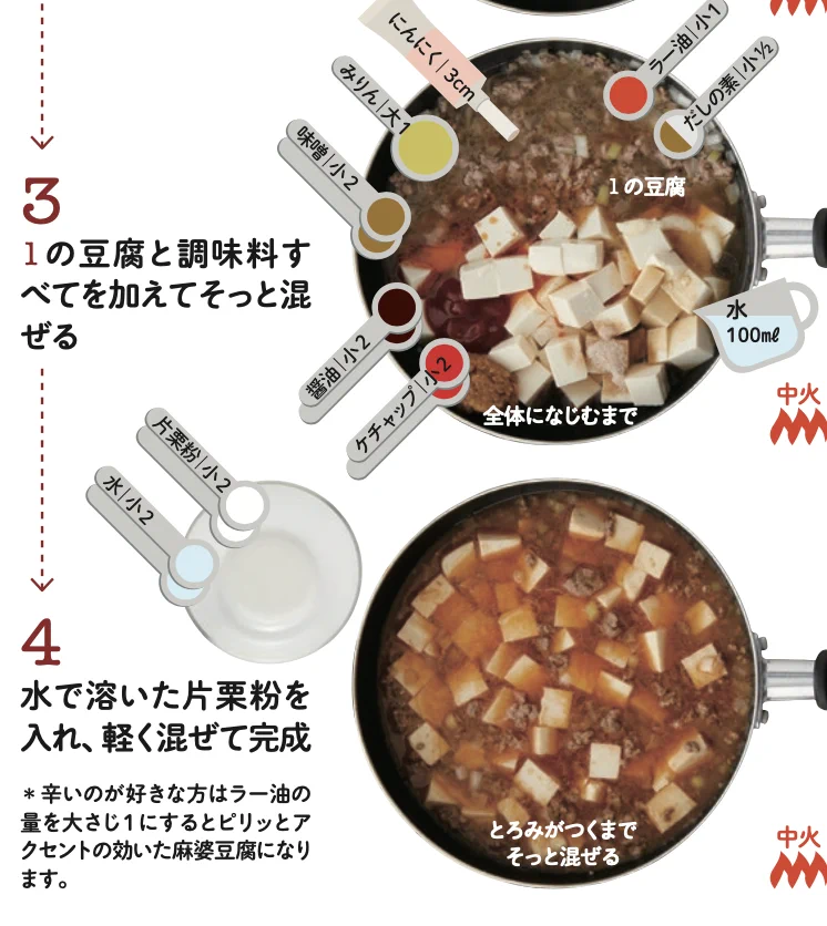 豆板醤や甜麺醤は不要？！優しい辛さで美味しい麻婆豆腐のレシピ！