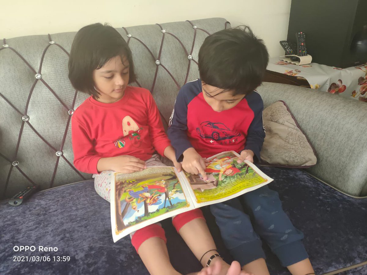 AmbassadorKGdxb's tweet photo. Twinning in Reading! 📚👫📚👫 Siblings reading together is the best way to inculcate the habit of reading! #monthofreading @EmiratesLitFest #myfamilyreads @AmbassadorKGdxb @KHDA https://t.co/nzb8rzRZ47