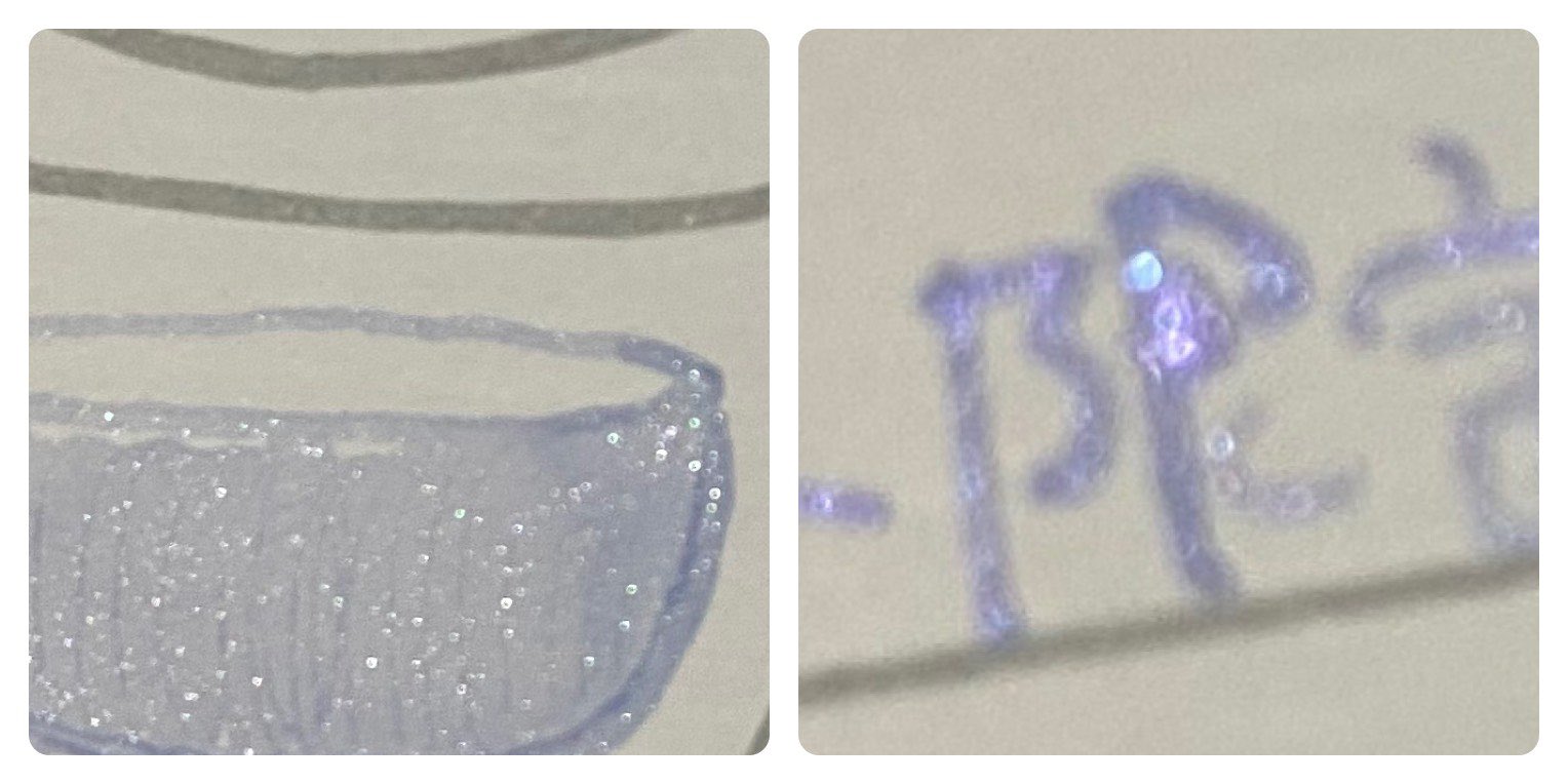 希羽 八仙花インクが届いたよ 石丸文行堂さんのam5 00と新色のam0 00 2カラーともベースは同じでラメだけが違っていて 並べるとその微妙な色差が解るという色彩感覚が試されるインク サイズが通常より小さいのでとても可愛い 3枚目は左上が5時