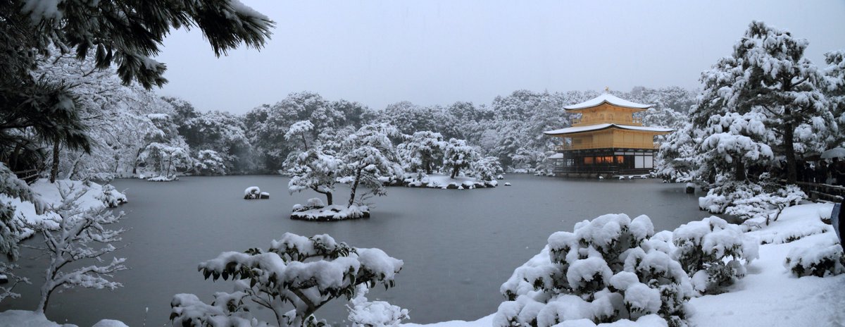 Escassy 10 12 31撮影 パノラマ 雪の金閣 鹿苑寺 金閣寺 金閣 鹿苑寺 京都 そうだ京都行こう