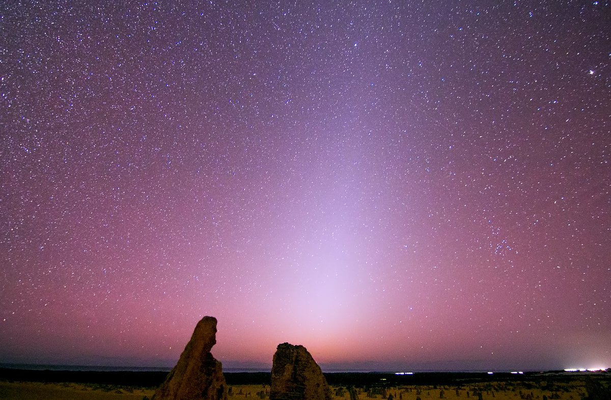 I believe the zodiacal light season is right now isn’t it? Get out on these moonless nights on sunrise/sunset and expose long to reveal the fact we live in a nebula. One of mine from West Aus.