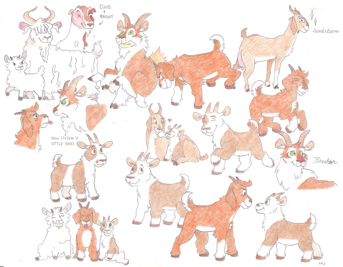 raccoons_dead's tweet image. Fire Family: Goat Edition! @WCWITCast 
Firestar&apos;s Family is the GOAT (Greatest of All Time)
I want adventures of Squirrel, Leaf and White all growing up together.
#firestarsquest #firestar #cloudtail #sandstorm #squirrelkit #leafkit #whitekit #brightheart #warriorcats #goats