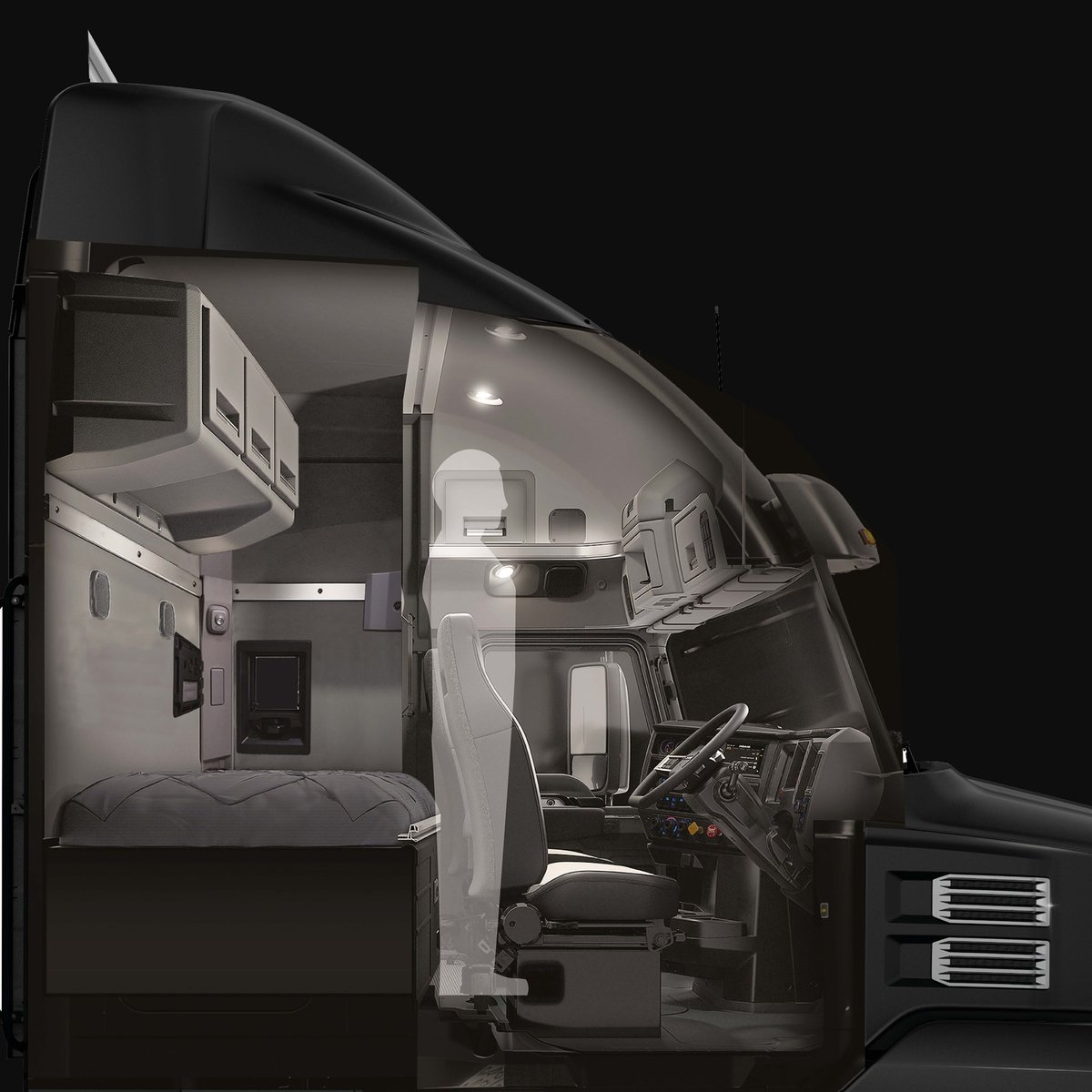 tcwafanpage's tweet image. Driver comfort like no other. The generous ceiling height of the Mack Anthem, will let drivers stand up in the cab and walk through to the sleeper. See our WA tour dates ow.ly/sAkz50DNtho  #MackAnthemAustralia