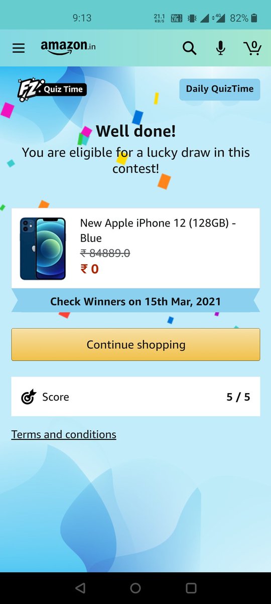 polawalaparimal's tweet image. #AmazonQuiz #AmazonQuizAnswer #QuizTime #QuizTimeMorningWithAmazon
#iPhone12