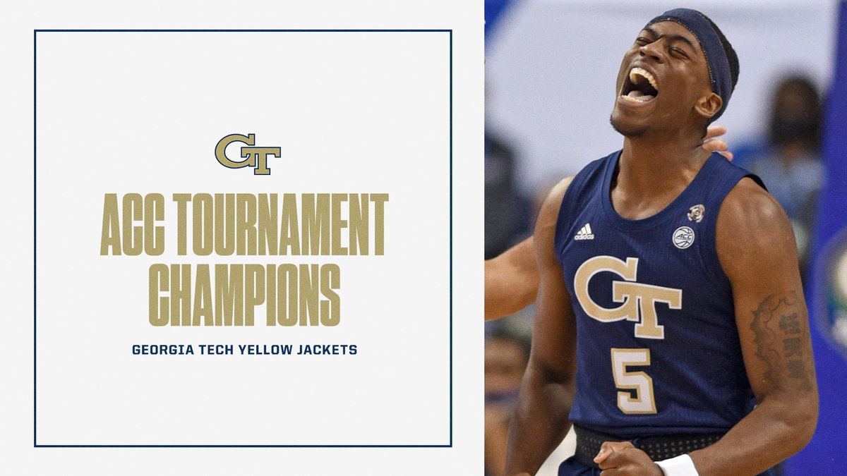 accnetwork's tweet image. ACC CHAMPS 🐝

@GTMBB wins its first #ACCTourney title since 1993!