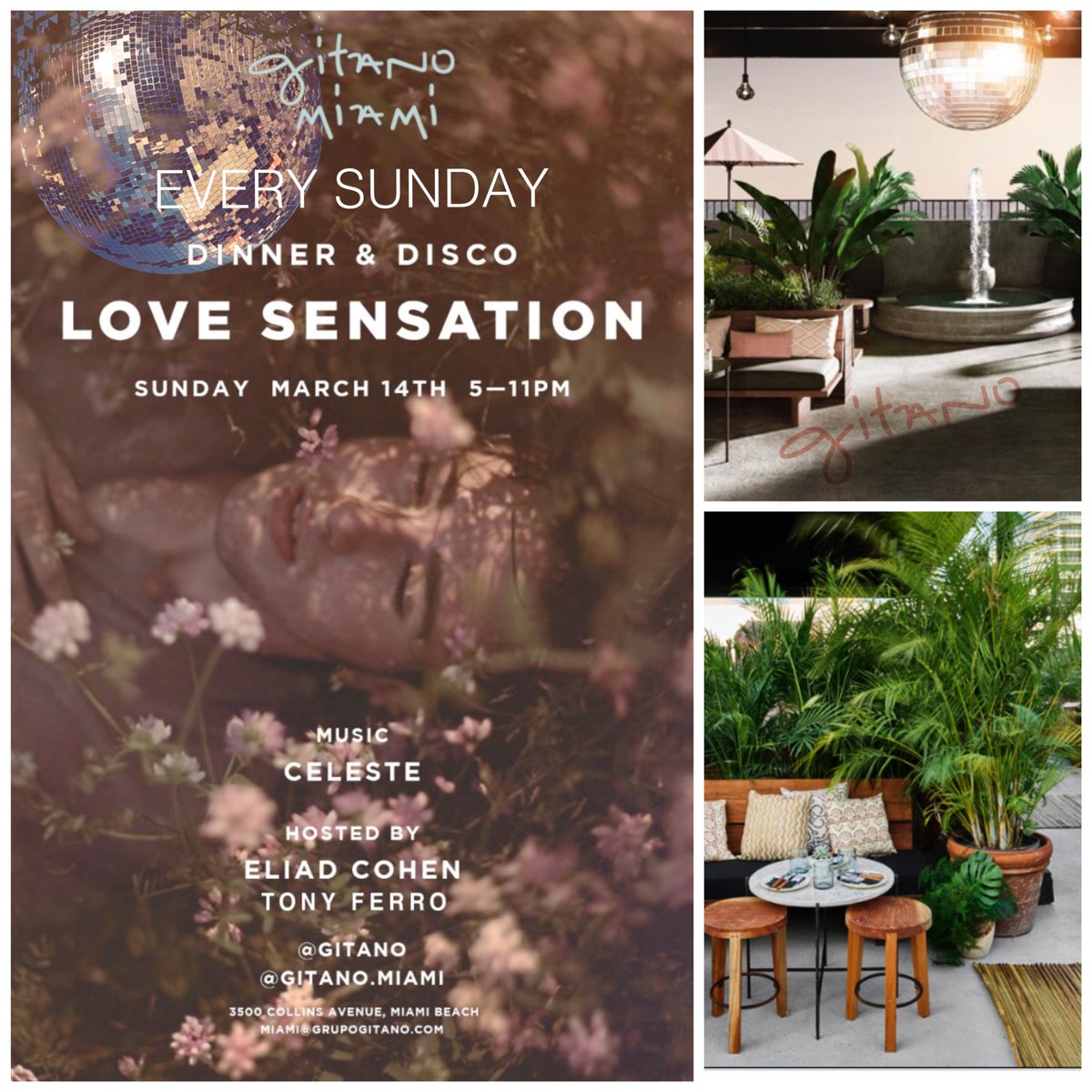 TonySoBe's tweet image. Sunday, March 14th 2021 - 5pm til 11pm
LOVE SENSATION -  LGBT Soiree 
Gitano Miami at Casa Faena
Address: 3500 Collins Ave, Miami Beach, FL 33140
info: 305-600-9494
Hosted by ELIAD COHEN - TONY FERRO
Music by CELESTE

SEE YOU THERE!