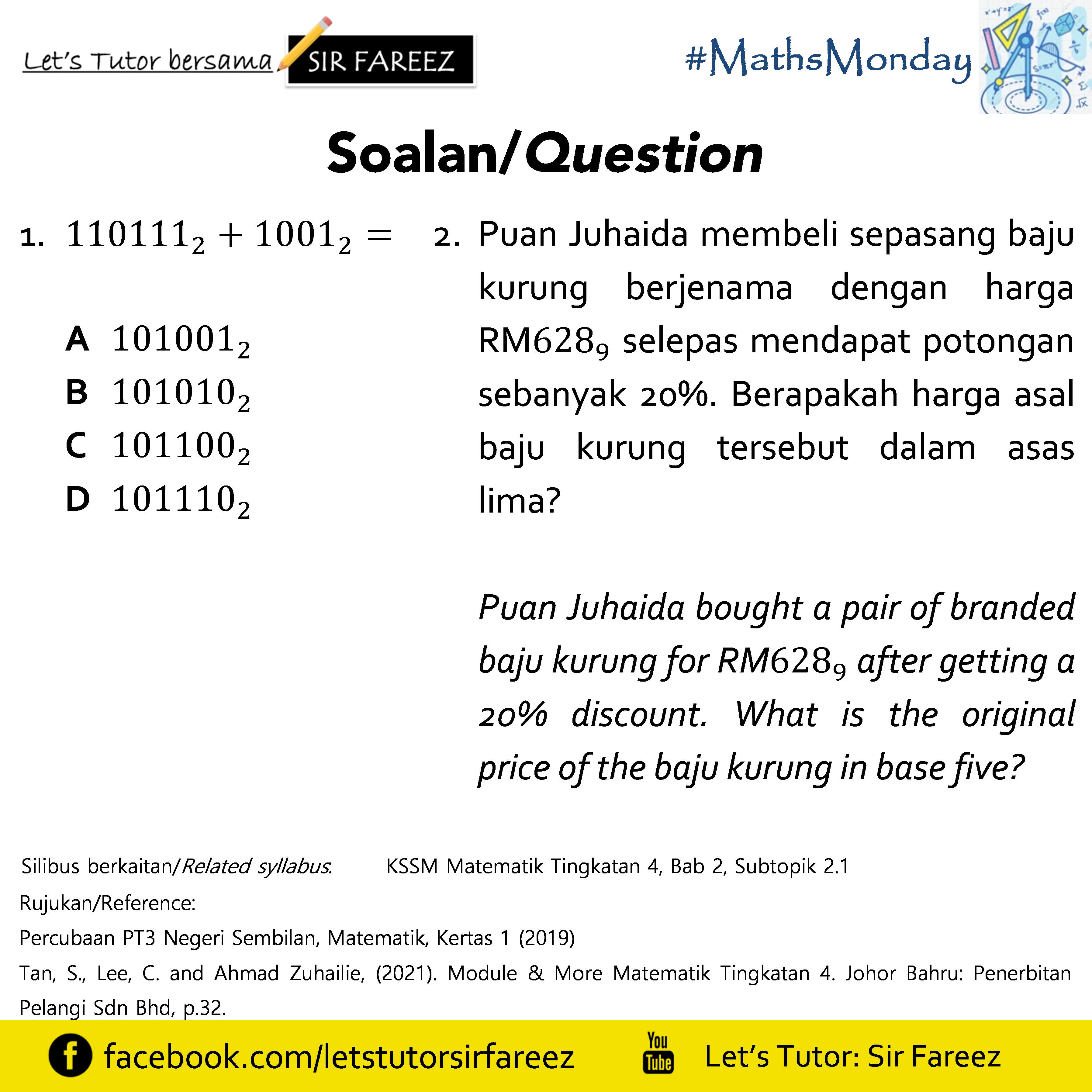 Twitter ä¸Šçš„ Fareez Yusran Mathsmonday Haaa Mana Student Form 4 Dengan Form 5 Cuba Jawab Soalan Topik Asas Nombor Ni All Form 4 And Form 5 Students Where You At Try To Answer