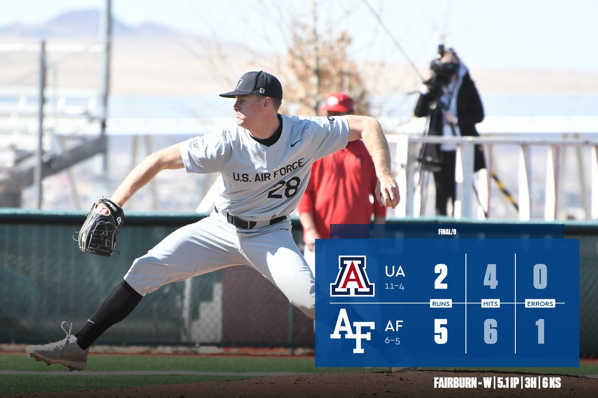 FALCONS WIN!!!

Skenes closes out the ninth and we hold #13 Arizona, the #1 scoring offense in the country, to their lowest hit and run output on the season!!

#LetsFly | #FlyFightWin