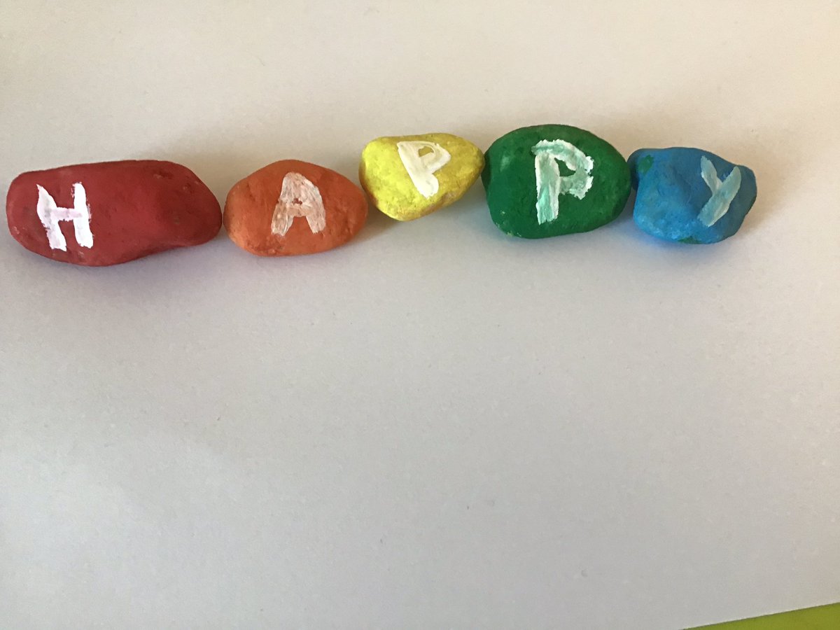 RJinos's tweet photo. Hello, for today’s session in my school, we had to paint rocks and write something or design it, here’s what I made. 
#imtdubaicampus @ElenaSkater82 https://t.co/md3JvzFuUX