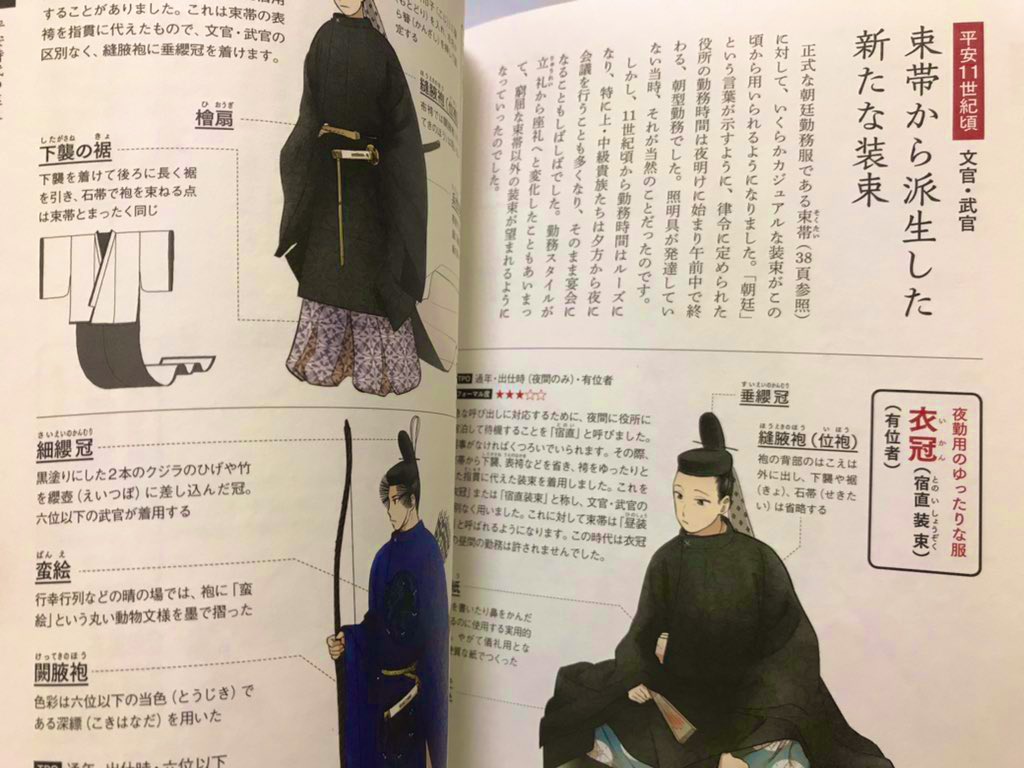 日本の装束 解剖図鑑
良かった…
下に何着てるの!?とかどうやって着てるの!?みたいな事がわかりやすくまとめてあって泣いた
そして情報量がえぐすぎる 一生そばにいてほしい