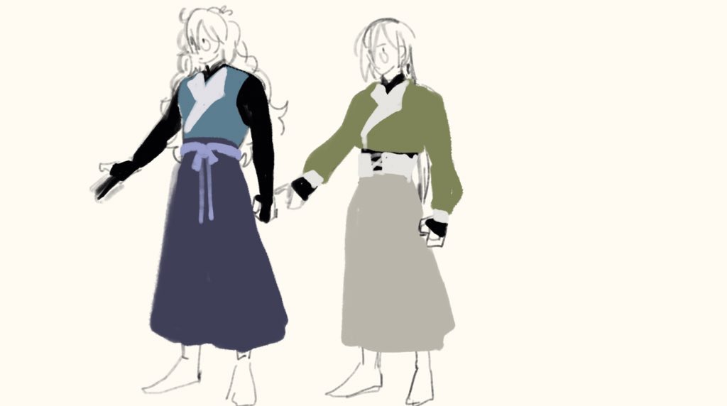 speaking of my ocs. i was deconstructing their outfits ystd and 