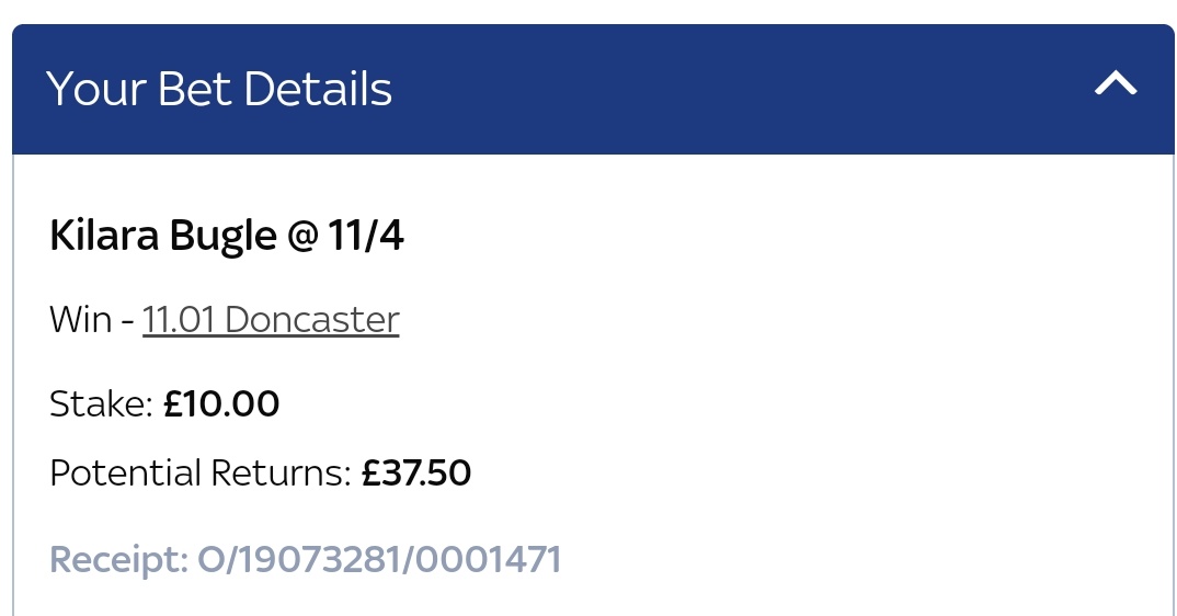 RacingTipsGold's tweet image. 🐶11.01 DON🇬🇧 - T5 KILARA BUGLE- 2u WIN @ 11/4

In a race where others look out of depth this looks a good thing. Great strike rate at this level, and 4/15 from this box. Weak starters either side should be un troubled early.

18+ be responsible.