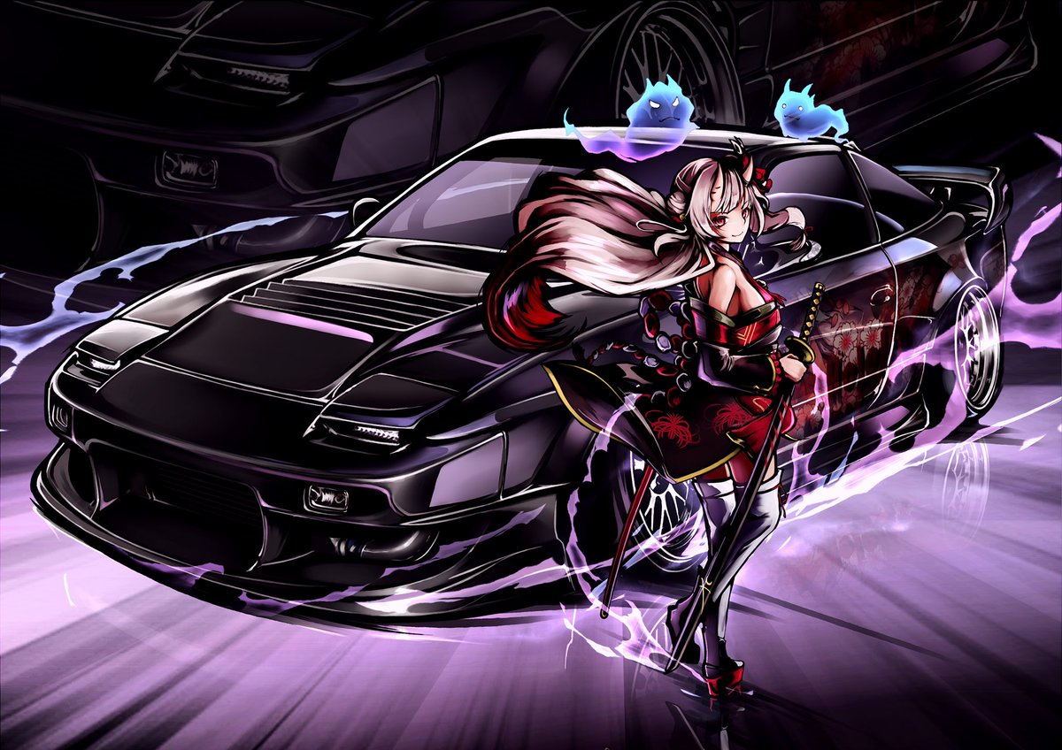 新作イラスト りょたさん:@graphic_label の180SX 百鬼あやめちゃん