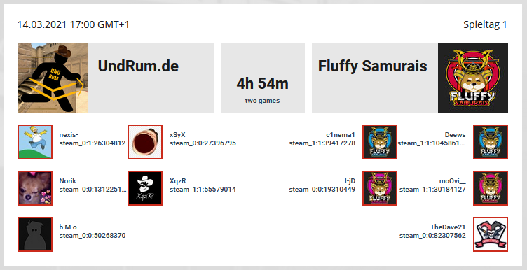 Ready for #99Kalibrierung

✅ seriöses Team
✅ professionelles Logo
✅ eigene Webseite: undrum.de

Vielleicht schmeiße ich um 17 Uhr dann noch den Stream nach 6 Jahren wieder an, außer jemand will es casten.

🆚 <a href="/FluffySamurais/">TheFluffySamurais 🐶</a>
📺twitch.tv/XqzR