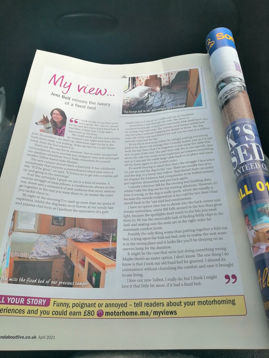 Jeni_Wild_Bell's tweet photo. Featured in MMM this month - declaring my love of a fixed bed in a campervan. If it ain't fixed? I don't want it.
#campervan #vanlife #campervanconversions https://t.co/SSe5BiT4eW