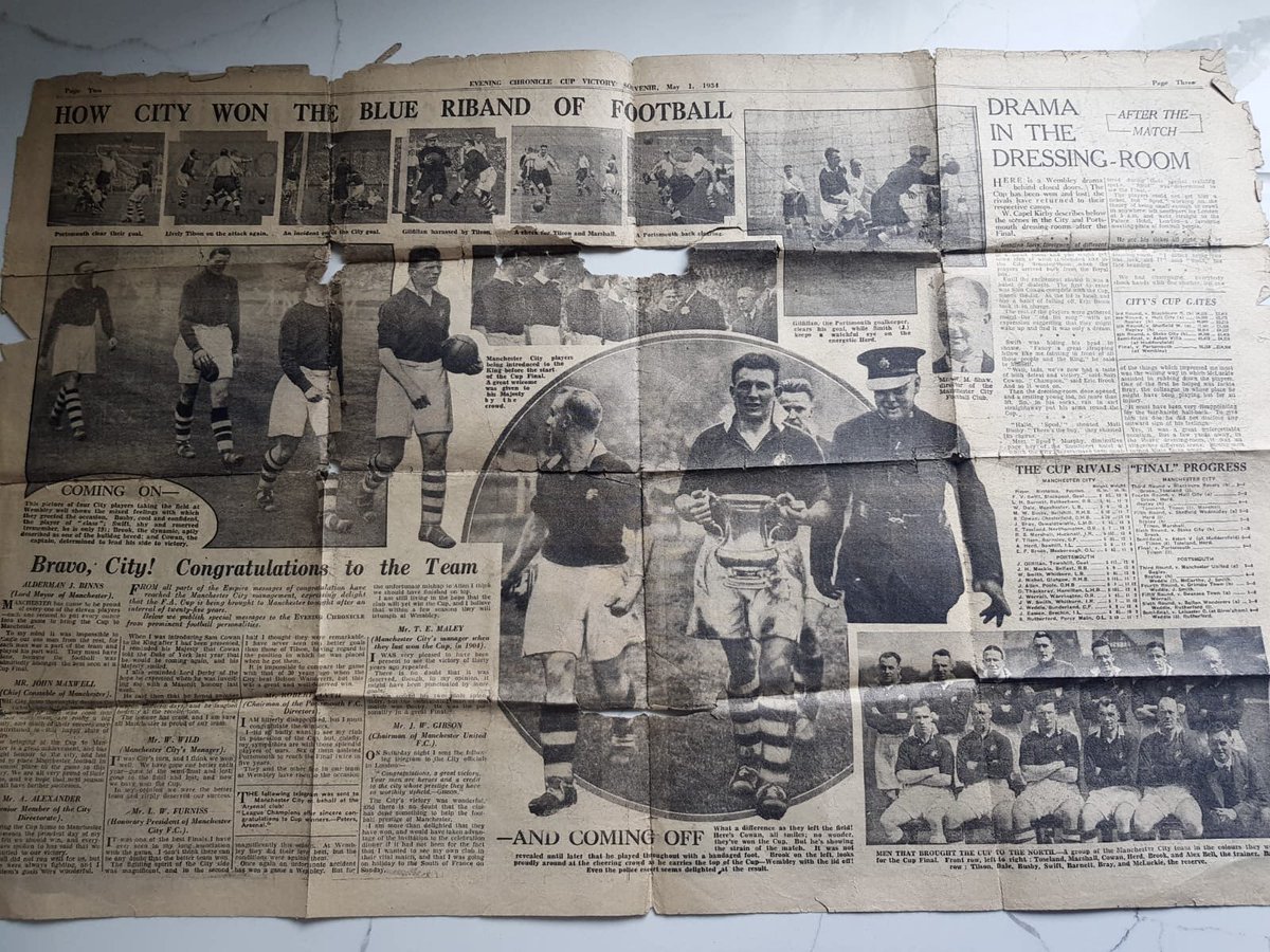 Etihad_Stadium's tweet photo. “City have no history”

Friend sent me these after having a clear out; newspaper report from our win of the FA Cup final... 1934! https://t.co/pczKmmbozm