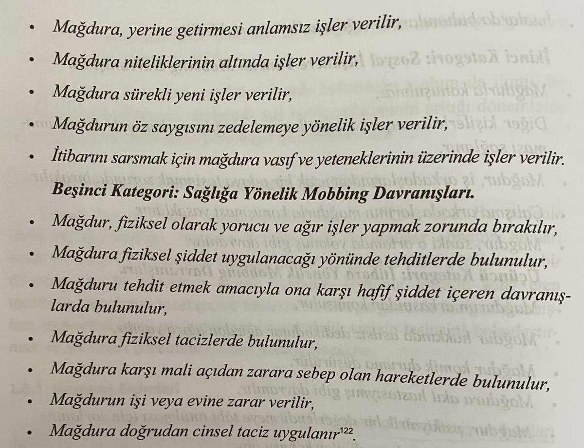 Milyonlarca insan hergün işyerinde “mobbinge” maruz kalıyor. Bu işi icat eden Heinz Leymann 45 davranış biçimi saptamış. Bunları yaşayanlar yanlız olmadıklarını bilsinler: