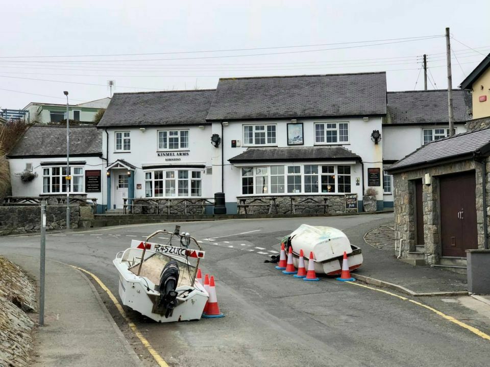 You know it’s been a good storm when there a boats in the street ! #Moelfre #Anglesey