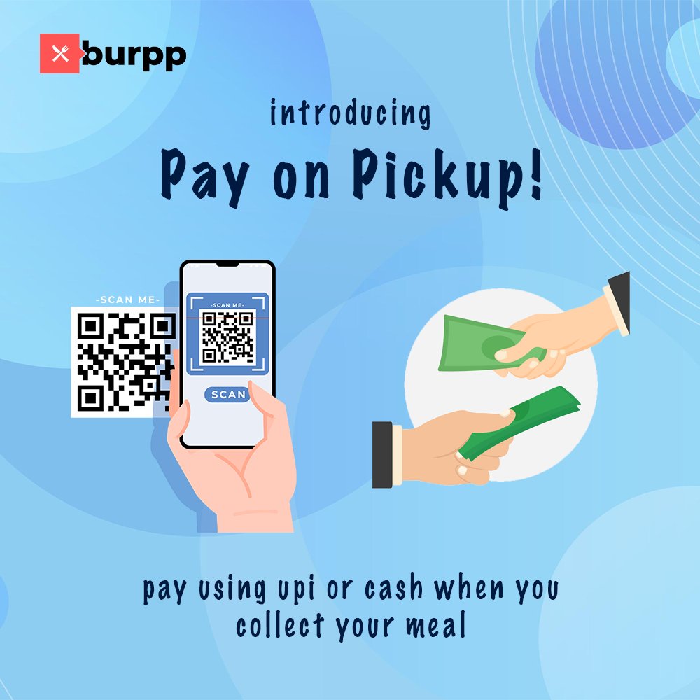 burppindia's tweet photo. In order to make your experience with @burppit as seamless as possible, we will be integrating both, online payment and cash on pickup both in our system. #food #burpp #burppit #environment #savefood #sustainability #Mumbai https://t.co/ur7NJp4UpQ https://t.co/fhjPcb9aEd