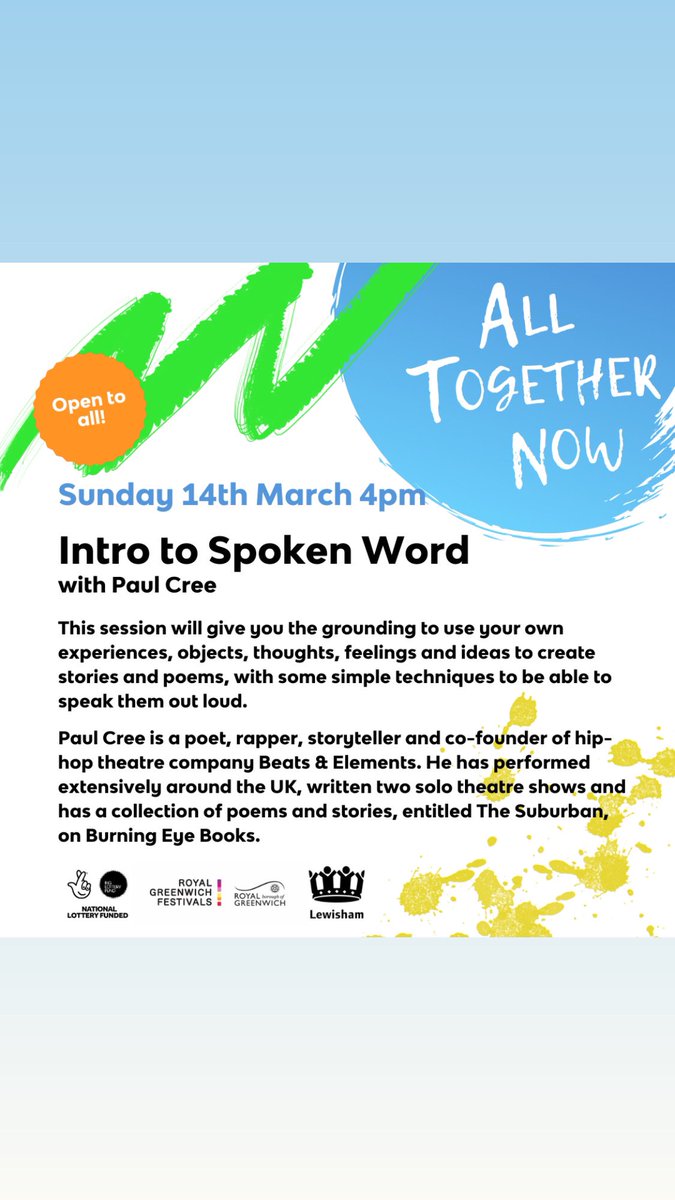 PaulCree's tweet photo. Today you can catch me giving an Introduction to Spoken Word, 4pm, live on @Tramshed__ You Tube, available to anymore, come and get involved and have a go putting your own story together https://t.co/cnP99ZrTk8