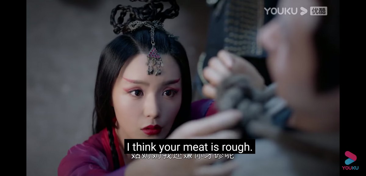 well technically, her wording was "I'll eat you up"so:"are you afraid I'll eat you up?""you should be afraid, this sister really could eat people.""do you want me to eat you instead? too bad I find your meat too tough to chew on."
