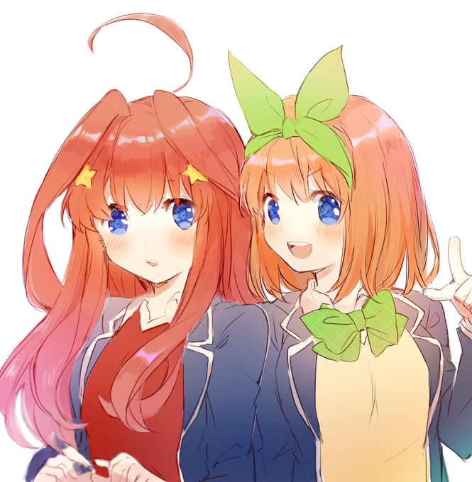 茶西さんがTwitterに投稿した中野五月(五等分の花嫁)のイラスト。