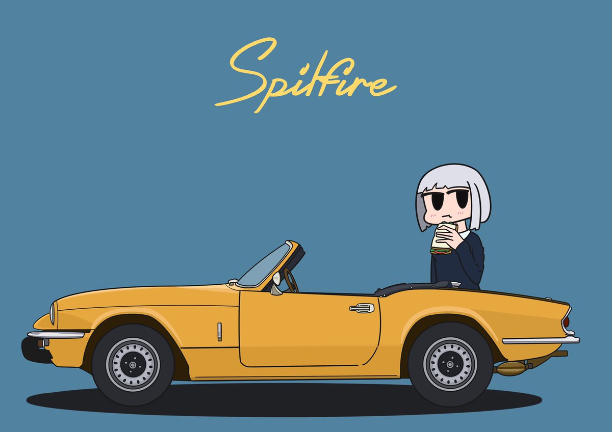 「休日の楽しみ方

Triumph Spitfire 」|あくらぽのイラスト