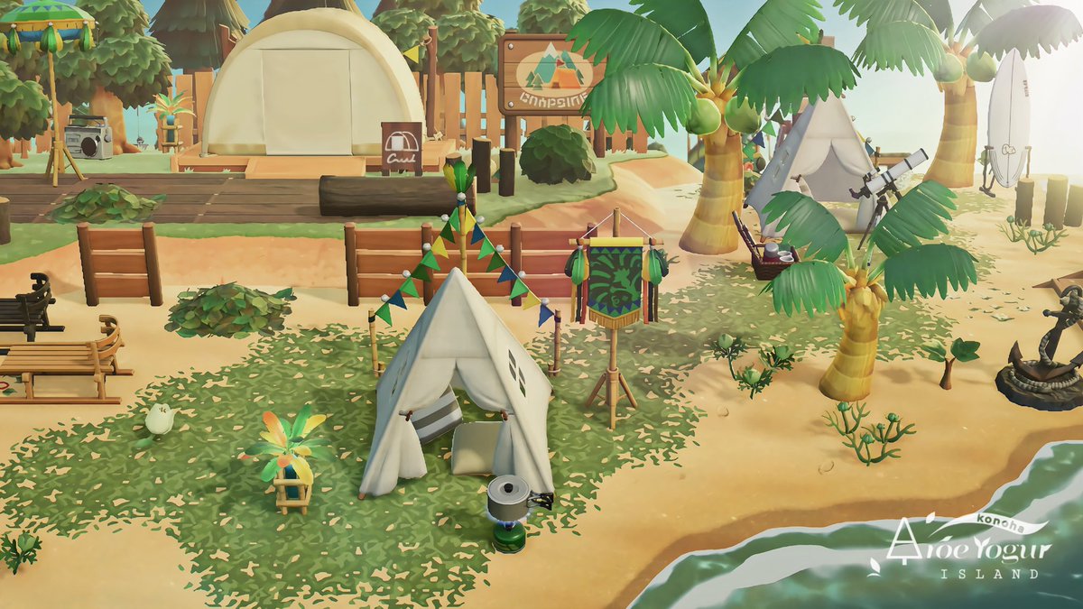 kono8_mori's tweet image. 𝖢𝖺𝗆𝗉 𝗌𝗂𝗍𝖾⛺️🌴

#ACNH #あつ森写真部