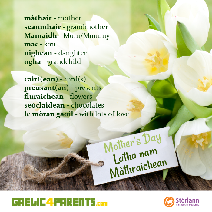 Happy #MothersDay / Latha nam Màthraichean sona dhuibh!
#Gaelic #cleachdi #cleachdiaigantaigh