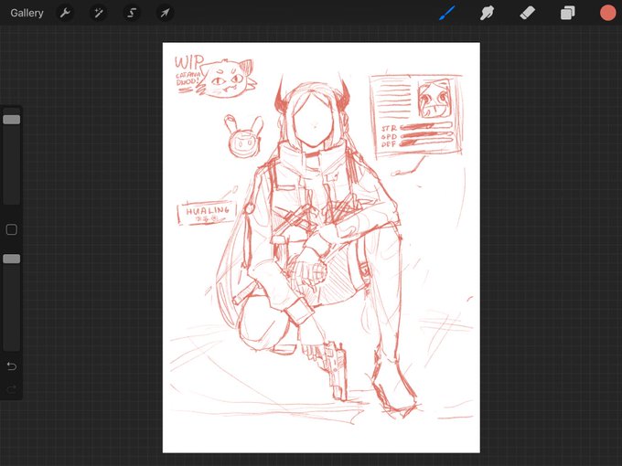 Currently  out  the  past  few  days  and  I  do  not  have  my  drawing  tab  w  me  so  heres  an  OC  wip  I  drew  on  the  iPad  OTL 