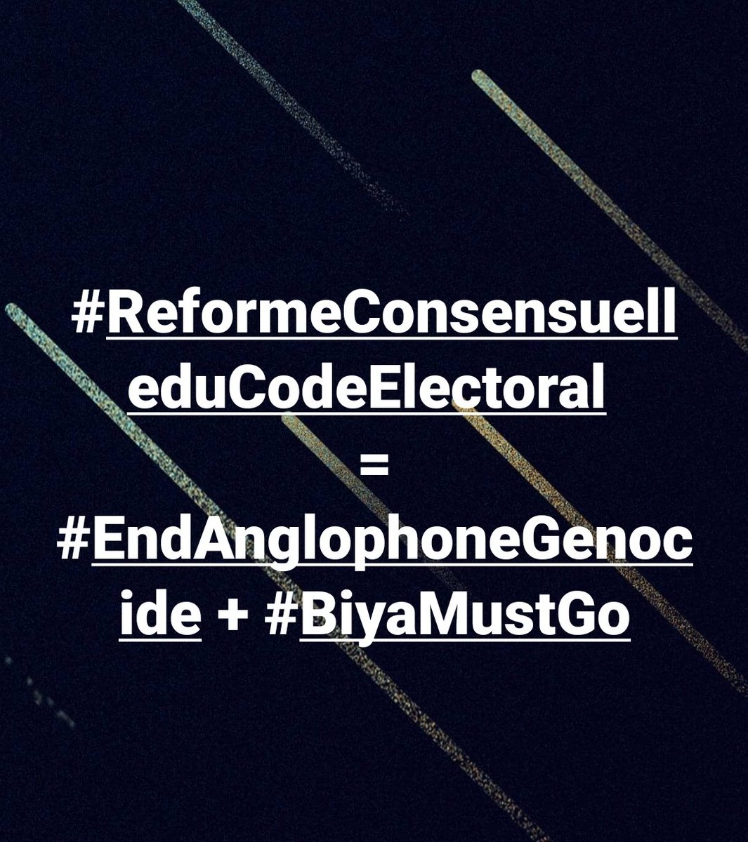 @Hermann98745743 <a href="/EmmanuelMacron/">Emmanuel Macron</a> <a href="/JY_LeDrian/">Jean-Yves Le Drian</a> #Biyadictatorship is in total panic because <a href="/KamtoOfficiel/">Maurice Kamto</a> has issued a call to all the political actors to work on the #Electoralreforms. There is #PowerVacancy in Cameroon.
<a href="/amnesty/">Amnesty International</a> 
<a href="/UN_HRC/">UN Human Rights Council</a> 
<a href="/antonioguterres/">António Guterres</a> 
<a href="/SecBlinken/">Secretary Antony Blinken</a> 
<a href="/VP/">Vice President JD Vance</a> 
<a href="/SenateForeign/">Senate Foreign Relations Committee Chairman</a> 
<a href="/ChrisFomunyoh/">Dr. Christopher Fomunyoh</a>
<a href="/innercitypress/">Inner City Press</a>